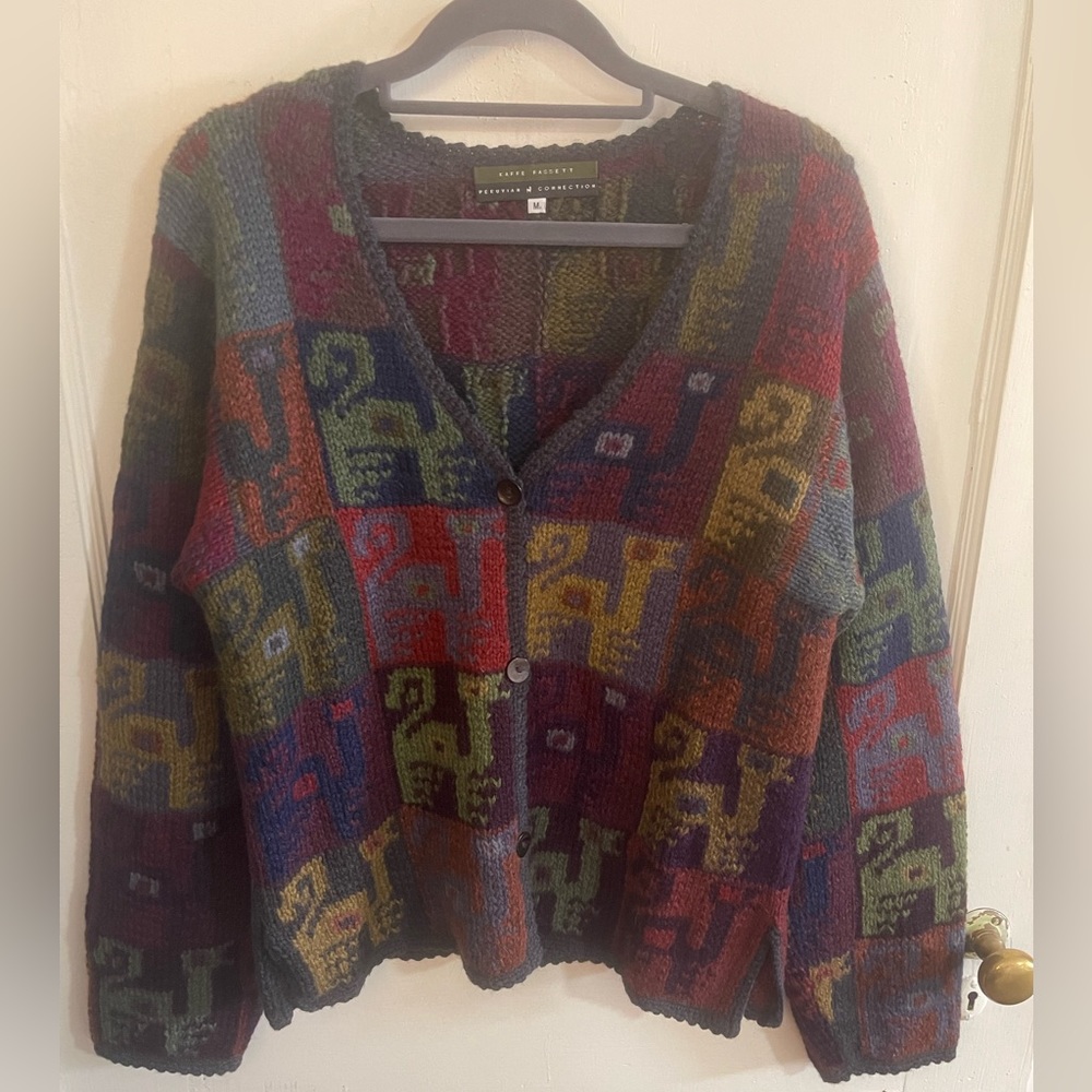Peruvian connection x Kaffe Fassett alpaca cardigan size medium